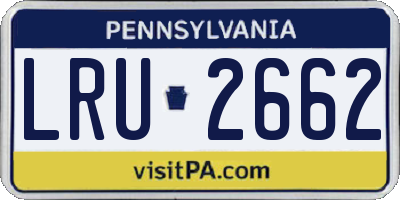 PA license plate LRU2662
