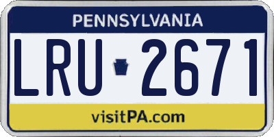 PA license plate LRU2671