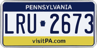 PA license plate LRU2673