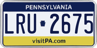 PA license plate LRU2675