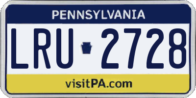 PA license plate LRU2728