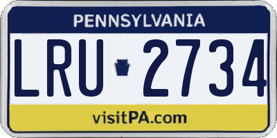PA license plate LRU2734