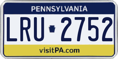 PA license plate LRU2752