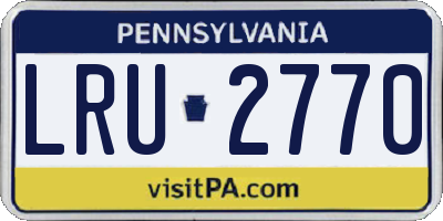 PA license plate LRU2770