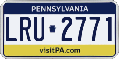 PA license plate LRU2771