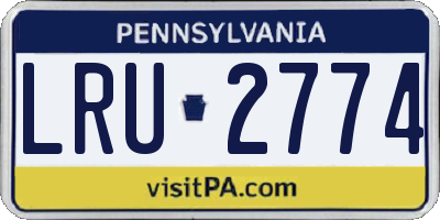 PA license plate LRU2774