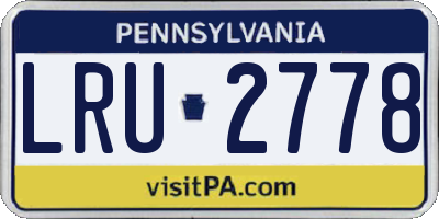 PA license plate LRU2778