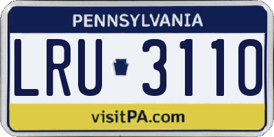PA license plate LRU3110