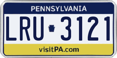 PA license plate LRU3121