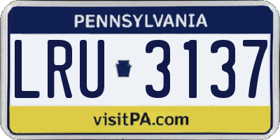 PA license plate LRU3137