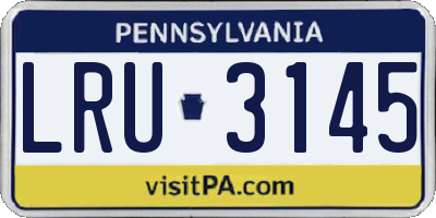 PA license plate LRU3145