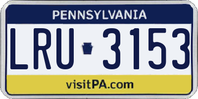 PA license plate LRU3153