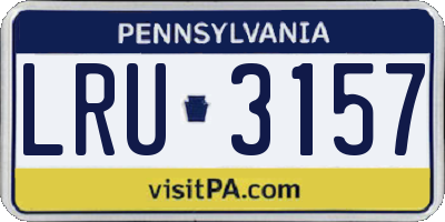 PA license plate LRU3157