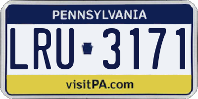 PA license plate LRU3171