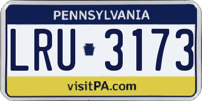 PA license plate LRU3173