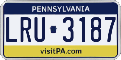 PA license plate LRU3187