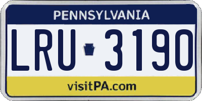 PA license plate LRU3190