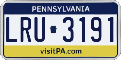 PA license plate LRU3191
