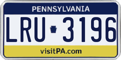 PA license plate LRU3196