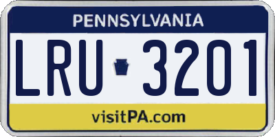 PA license plate LRU3201