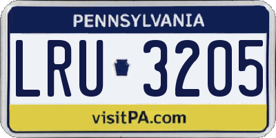 PA license plate LRU3205