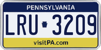 PA license plate LRU3209