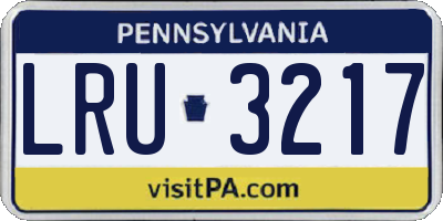 PA license plate LRU3217