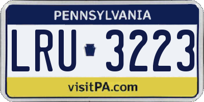 PA license plate LRU3223