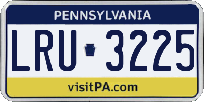 PA license plate LRU3225