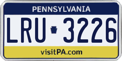 PA license plate LRU3226