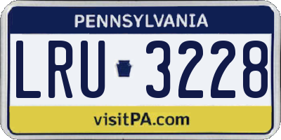 PA license plate LRU3228