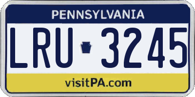 PA license plate LRU3245