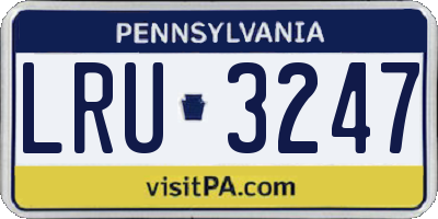 PA license plate LRU3247