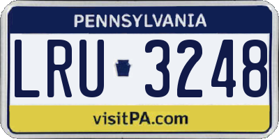 PA license plate LRU3248