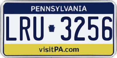 PA license plate LRU3256