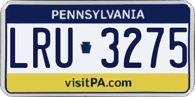 PA license plate LRU3275