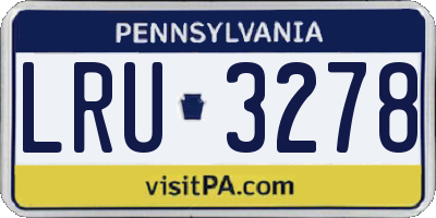 PA license plate LRU3278