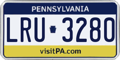 PA license plate LRU3280