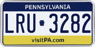 PA license plate LRU3282