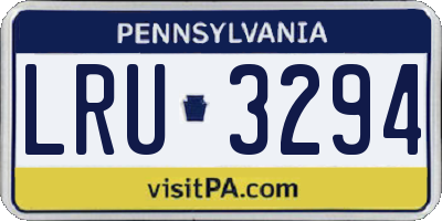 PA license plate LRU3294