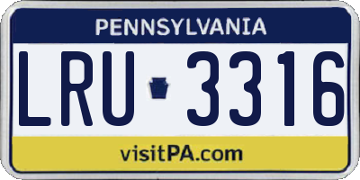 PA license plate LRU3316