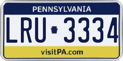 PA license plate LRU3334