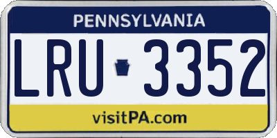 PA license plate LRU3352