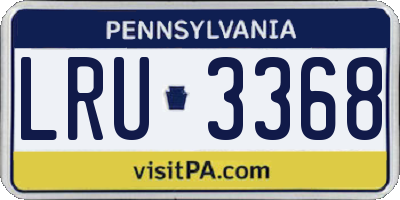 PA license plate LRU3368