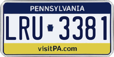 PA license plate LRU3381