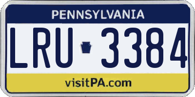 PA license plate LRU3384