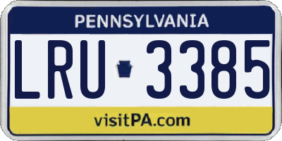 PA license plate LRU3385