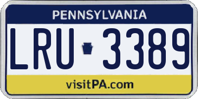 PA license plate LRU3389