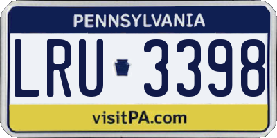 PA license plate LRU3398