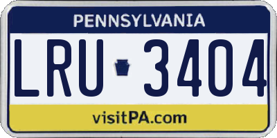 PA license plate LRU3404